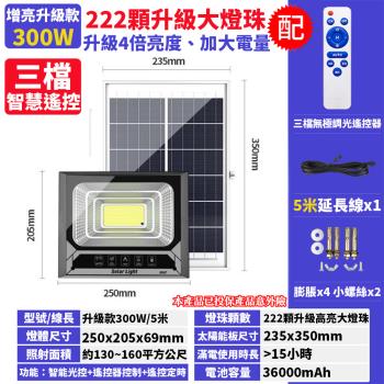 【禾統】300W增亮升級款LED智能光控太陽能感應燈