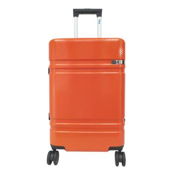 FILA 29吋簡約時尚碳纖維飾紋系列鋁框行李箱-釉橘