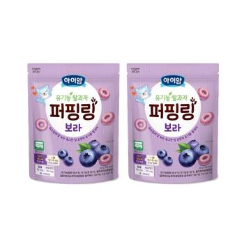 【韓國ILDONG FOODIS】 日東 米泡芙圈圈餅(40g)-藍莓 2入組-(效期:2024/10/06)