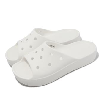 Crocs 拖鞋 Classic Platform Slide 女鞋 白 雲朵涼拖 厚底 卡駱馳 208180100