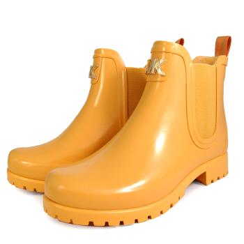 MICHAEL KORS 金字LOGO橡膠雨靴(嫩黃色)