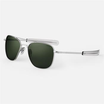 【RANDOLPH】飛行員墨鏡 飛官款太陽眼鏡 AF136 58mm 霧銀框/綠色鏡片 美國製 軍規認證