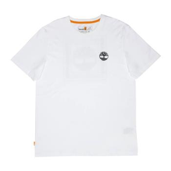 Timberland 男款白色背面方形Logo印花短袖T恤|A5VUH100