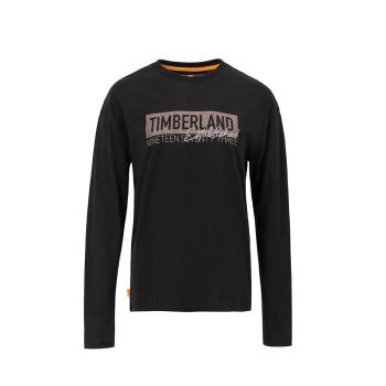 Timberland 女款黑色Logo有機棉長袖上衣A5X9S001