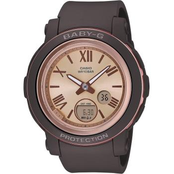 CASIO BABY-G 金屬質感優雅雙顯計時錶/棕/BGA-290-5A