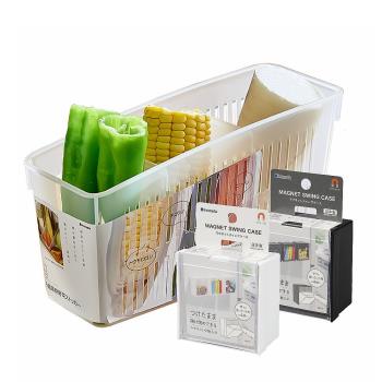 日本INOMATA冰箱冷藏-深型分格收納籃5入特惠組(送掀蓋磁吸置物盒)