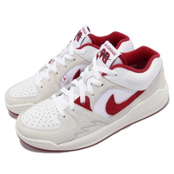 Nike 休閒鞋 Jordan Stadium 90 男鞋 米白 紅 麂皮 緩震 Varsity Red DX4397-106