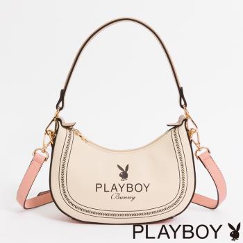 PLAYBOY - 肩背包附長短背帶 Viva+系列 - 粉色