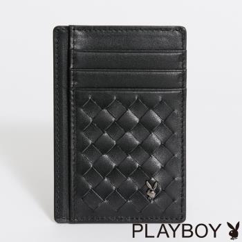 PLAYBOY - 卡片夾 Manner系列 - 黑色