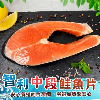 【歐嘉嚴選】智利厚切大鮭魚片8片組-330g/片