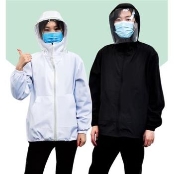 【韓國K.W.】Sale韓製品加高領口防護升級防疫防護外套可拆式面罩
