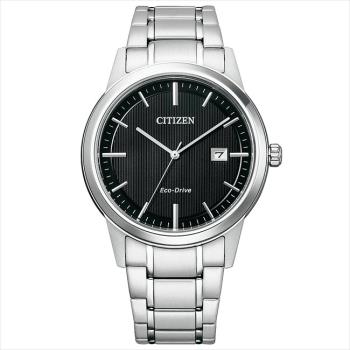 【CITIZEN】星辰 Eco-Drive AW1231-66E 光動能 日期顯示 鋼錶帶男錶 黑/銀 40mm