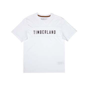 任-Timberland 男款白色品牌LOGO短袖T恤A4342100