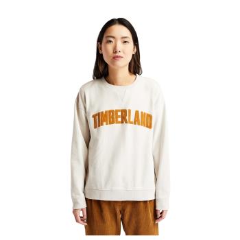 任-Timberland 女款白沙色LOGO刺繡長袖T恤A23KMBH7