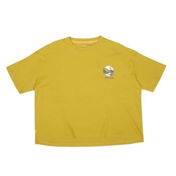 任-Timberland 女款芥黃色寬鬆印花短袖T恤A5X61CY1