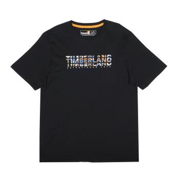 任-Timberland 男款黑色迷彩印花短袖T恤A6QMHDL3