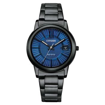 【CITIZEN】星辰 Eco-Drive FE6017-85L 羅馬字 日期顯示 光動能 鋼錶帶女錶 藍/黑 33.3mm