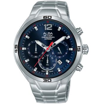 ALBA 雅柏 ACTIVE系列 運動休閒計時手錶(VD53-X353B/AT3G37X1)藍44mm