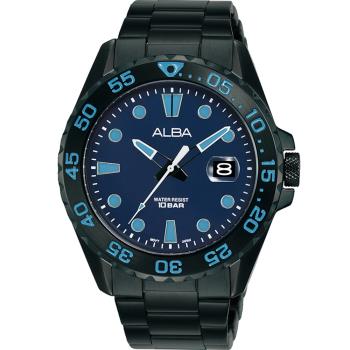 ALBA 雅柏 ACTIVE系列 活力街頭時尚腕錶-VJ42-X322B/AS9N27X1黑x藍43mm