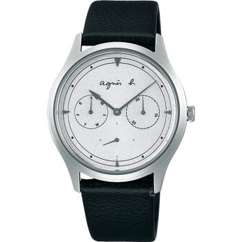 agnes b. 銀白經典時尚腕錶(VD75-KYF0Z/BP6026X1)