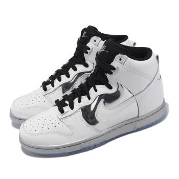 Nike 休閒鞋 Wmns Dunk High SE 女鞋 白 銀 果凍底 高筒 皮革 Chrome DX5928-100