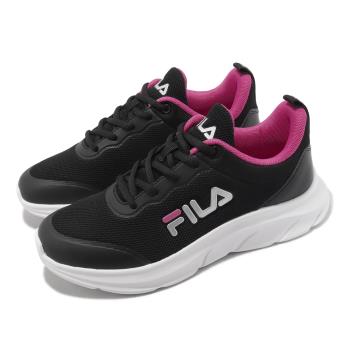 Fila 慢跑鞋 Skyway 女鞋 黑 桃紅 緩衝 基本款 運動鞋 路跑 斐樂 5J315X021