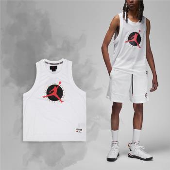 Nike 球衣 Jordan Flight MVP 白 紅 男款 無袖 喬丹 透氣 背心 籃球 DX9729-100