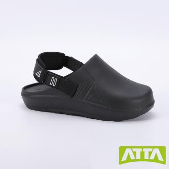 【ATTA】 激厚減震★動感極彈包頭室外拖鞋-黑色