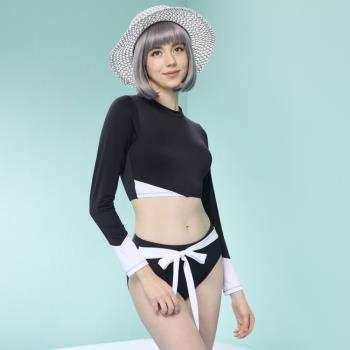 沙麗品牌 時尚流行二件式長袖/短版上衣泳裝 NO.231168(現貨+預購)