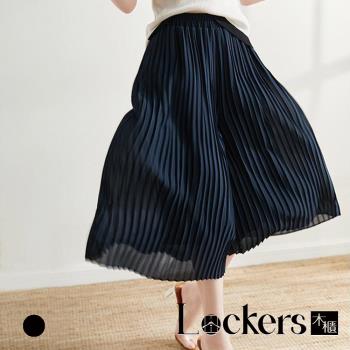 【Lockers 木櫃】夏季高腰百褶七分褲裙 L112051507