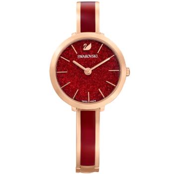 SWAROVSKI 施華洛世奇 Crystalline Delight 時尚手環式腕錶-5647455/紅色32mm