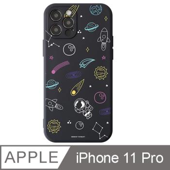 iPhone 11 Pro 5.8吋 宇宙星球繽紛碎花純色矽膠iPhone手機殼
