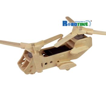 《Robotime》 3D 立體木片拼圖-雙翼螺旋機