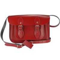 【The Leather Satchel Co.】11吋 英國手工牛皮劍橋包(心機紅)