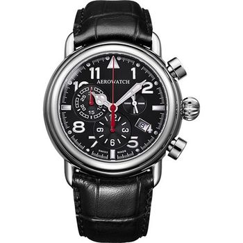 AEROWATCH 都會仕紳三眼計時腕錶A83939AA05 
