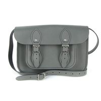 【The Leather Satchel Co.】11吋 英國手工牛皮劍橋包 紳士灰)
