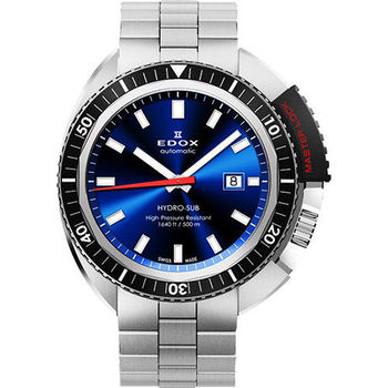 EDOX Hydro Sub 北極潛水500米機械腕錶-藍/46mm E80301.3NM.BUIN