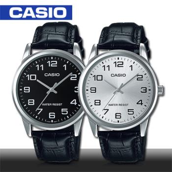 【CASIO 卡西歐】經典簡約 指針男錶 皮革錶帶 生活防水 (MTP-V001L)