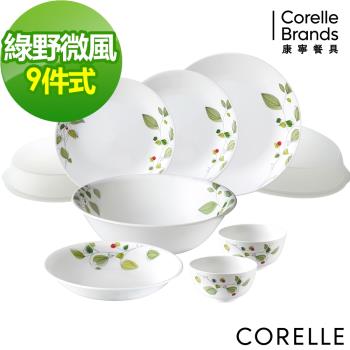 CORELLE康寧綠野微風9件式餐盤組(I01)