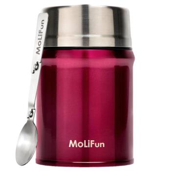 【MoliFun魔力坊】316不鏽鋼輕量真空保鮮保溫悶燒罐/悶燒杯800ml-玫瑰紅