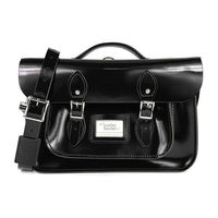 【The Leather Satchel Co.】14吋 英國手工牛皮可手提劍橋包 (搖滾黑)
