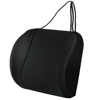 【源之氣】竹炭透氣可調式記憶護腰靠墊(黑色) RM-9452