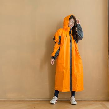 勁馳率性款連身式風雨衣-橘/鐵灰