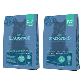 Blackwood 柏萊富 特調無穀全齡貓配方(鴨肉+鮭魚+碗豆) 貓飼料 4磅*2包