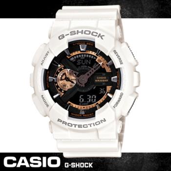 【CASIO 卡西歐 G-SHOCK 系列】機械風金屬設計_成熟沉穩的古銅色中性錶(GA-110RG-7A)