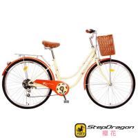 【StepDragon】26吋櫻花復古淑女車 搭配 日本 Shimano 7速變速系統-EU