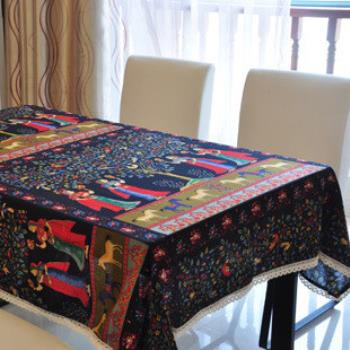 協貿-時尚簡約休閒民族風棉麻蕾絲桌布
