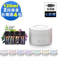 【Warm】七彩環超音波負離子水氧機(W-100U 二選一)加碼送精油10MLX1+精油吊飾1入