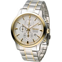SEIKO 精工 CS系列經典紳士計時腕錶 7T92-0TT0KS SNDG68P1 雙色