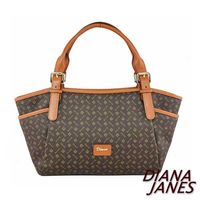 【Diana Janes 黛安娜】經典LOGO牛皮時尚肩揹包